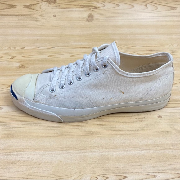 Vintage Converse Jack Purcell Made in USA White Canvas Low Top Men Sneaker 10.5 - Picture 10 of 16